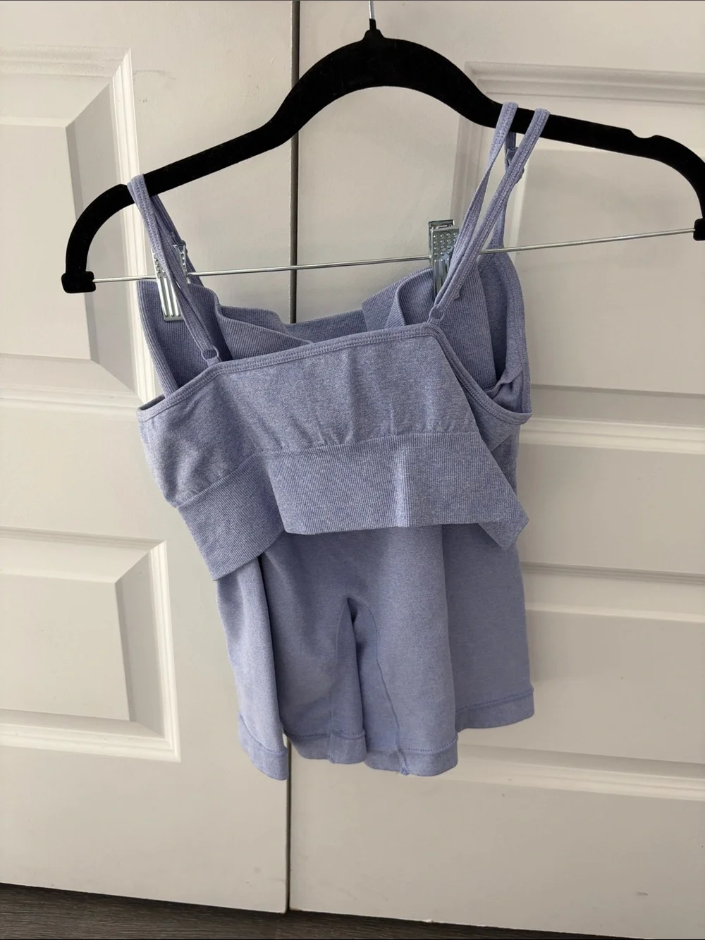 Lilac Two-Piece Active Set - Crop Top & Shorts